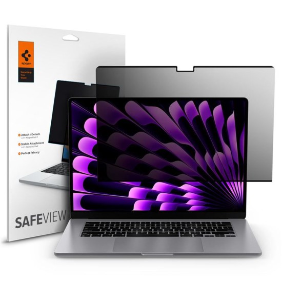 Folie Privacy Spigen SafeView pentru Apple MacBook Air 15" M2 2023, negru (Spigen, Ingredi) by www.silkase.ro Folie Privacy Spigen SafeView pentru Apple MacBook Air 15" M2 2023, negru (Ingredi, AFL06951) by www.silkase.ro