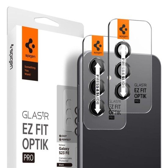 Set 2 protectii de camera Spigen Glas.tR EZ Fit Optik Pro pentru Samsung Galaxy S23 FE, negre (Spigen, Ingredi) by www.silkase.ro Set 2 protectii de camera Spigen Glas.tR EZ Fit Optik Pro pentru Samsung Galaxy S23 FE, negre (S23 FE, AGL06987) by www.silkase.ro
