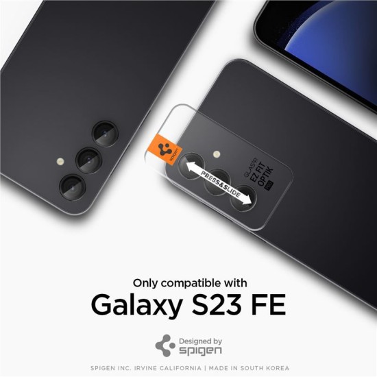 Set 2 protectii de camera Spigen Glas.tR EZ Fit Optik Pro pentru Samsung Galaxy S23 FE, negre (Spigen, Ingredi) by www.silkase.ro Set 2 protectii de camera Spigen Glas.tR EZ Fit Optik Pro pentru Samsung Galaxy S23 FE, negre (S23 FE, AGL06987) by www.silkase.ro