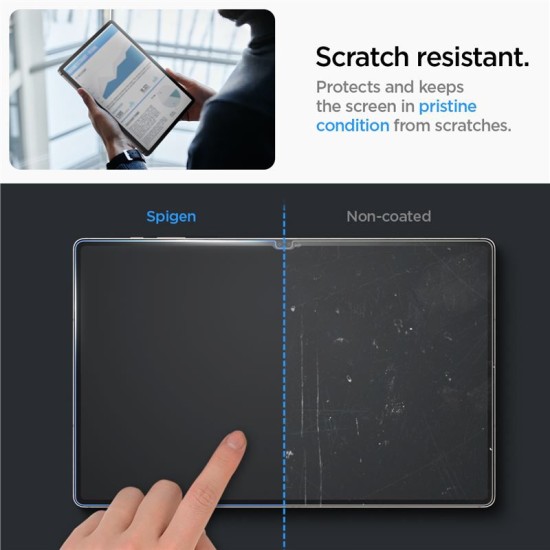 Folie de protectie tableta Spigen, Glas.tR EZ Fit pentru Samsung Galaxy TAB S9 ULTRA 14.6 X910/ X916B (Ingredi, AGL06998) by www.silkase.ro