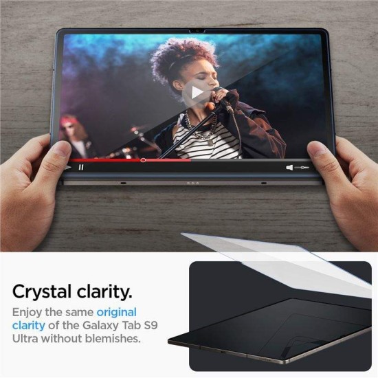 Folie de protectie tableta Spigen, Glas.tR EZ Fit pentru Samsung Galaxy TAB S9 ULTRA 14.6 X910/ X916B (Ingredi, AGL06998) by www.silkase.ro
