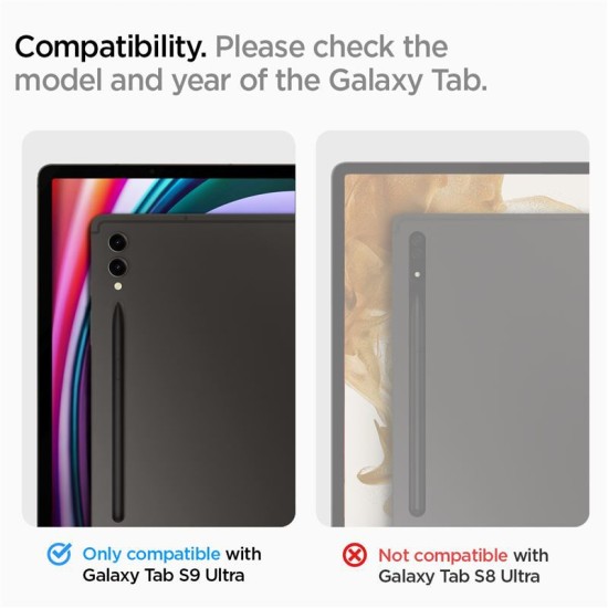 Folie de protectie tableta Spigen, Glas.tR EZ Fit pentru Samsung Galaxy TAB S9 ULTRA 14.6 X910/ X916B (Ingredi, AGL06998) by www.silkase.ro