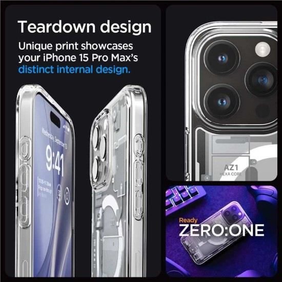 Husa Spigen Ultra Hybrid MagSafe compatibila cu iPhone 15 Pro Max Zero One White (Spigen, iPhone 15 Pro Max) by www.silkase.ro Husa Spigen Ultra Hybrid MagSafe compatibila cu iPhone 15 Pro Max Zero One White (iPhone 15 Pro Max, ACS07034) by www.silkase.ro