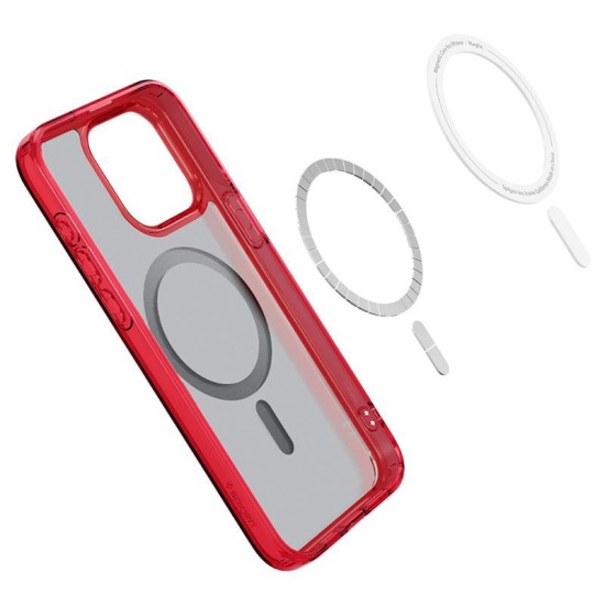 Husa Spigen Ultra Hybrid MagSafe compatibila cu iPhone 15 Pro Frost Red (iPhone 15 Pro, ACS07057) by www.silkase.ro