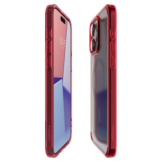 Husa Spigen Ultra Hybrid MagSafe compatibila cu iPhone 15 Pro Frost Red (iPhone 15 Pro, ACS07057) by www.silkase.ro