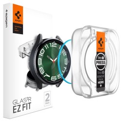 Set 2 folii sticla transparente cu sistem de montare Spigen GLAStR EZ FIT compatibil cu Samsung Galaxy Watch 6 Classic 47mm