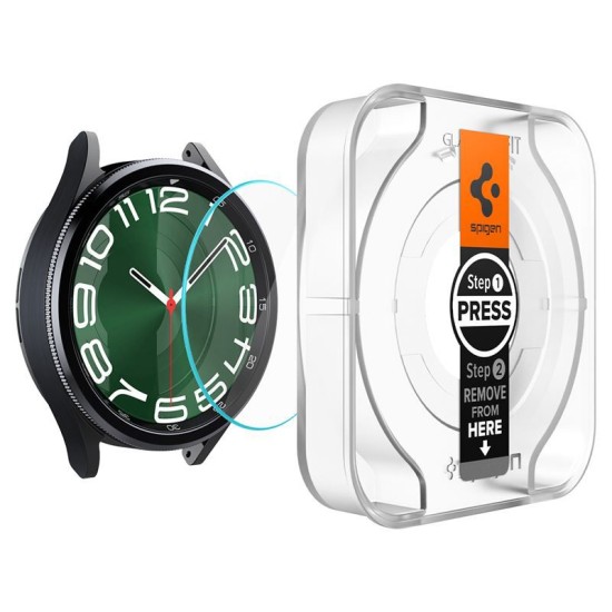 Set 2 folii sticla transparente cu sistem de montare Spigen GLAStR EZ FIT compatibil cu Samsung Galaxy Watch 6 Classic 47mm (Spigen, Ingredi) by www.silkase.ro Set 2 folii sticla transparente cu sistem de montare Spigen GLAStR EZ FIT compatibil cu Samsung Galaxy Watch 6 Classic 47mm (Ingredi, AGL07066) by www.silkase.ro