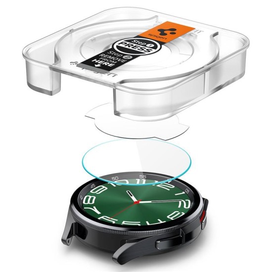 Set 2 folii sticla transparente cu sistem de montare Spigen GLAStR EZ FIT compatibil cu Samsung Galaxy Watch 6 Classic 47mm (Spigen, Ingredi) by www.silkase.ro Set 2 folii sticla transparente cu sistem de montare Spigen GLAStR EZ FIT compatibil cu Samsung Galaxy Watch 6 Classic 47mm (Ingredi, AGL07066) by www.silkase.ro