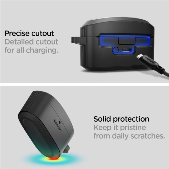 Husa Spigen Rugged Armor pentru Sony WF-1000XM5, negru (WF-1000XM5, ACS07086) by www.silkase.ro