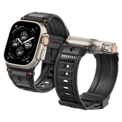 Curea Spigen Rugged Ultra Band pentru Apple Watch 4/5/6/7/8/9/Se/Ultra 1/2 (42/44/45/49 mm) Negru Mat
