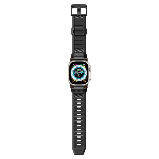 Curea Spigen Rugged Ultra Band pentru Apple Watch 4/5/6/7/8/9/Se/Ultra 1/2 (42/44/45/49 mm) Negru Mat (Ingredi, AMP07105) by www.silkase.ro