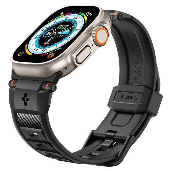 Curea Spigen Rugged Ultra Band pentru Apple Watch 4/5/6/7/8/9/Se/Ultra 1/2 (42/44/45/49 mm) Negru Mat (Ingredi, AMP07105) by www.silkase.ro