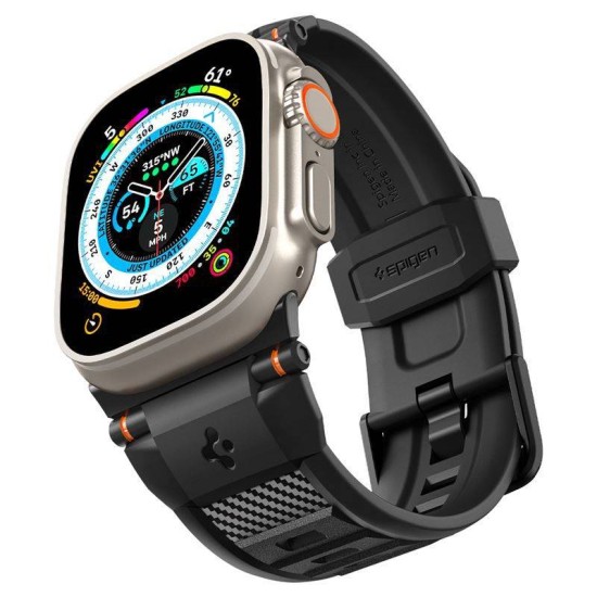 Curea Spigen Rugged Ultra Band pentru Apple Watch 4/5/6/7/8/9/Se/Ultra 1/2 (42/44/45/49 mm) Negru Mat (Ingredi, AMP07105) by www.silkase.ro