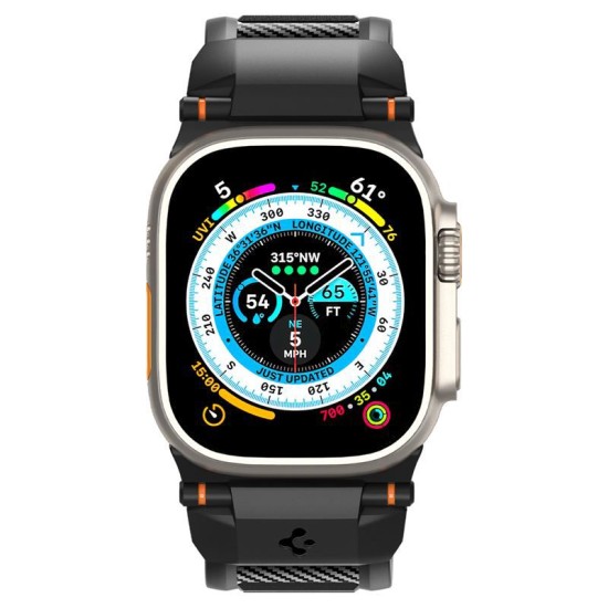 Curea Spigen Rugged Ultra Band pentru Apple Watch 4/5/6/7/8/9/Se/Ultra 1/2 (42/44/45/49 mm) Negru Mat (Ingredi, AMP07105) by www.silkase.ro