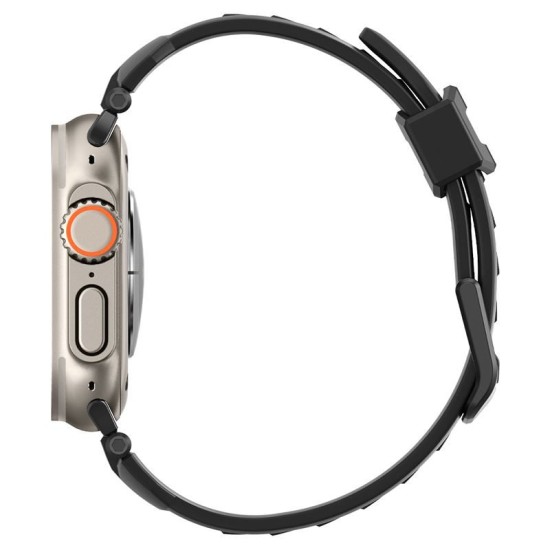 Curea Spigen Rugged Ultra Band pentru Apple Watch 4/5/6/7/8/9/Se/Ultra 1/2 (42/44/45/49 mm) Negru Mat (Ingredi, AMP07105) by www.silkase.ro