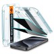 Folie sticla cu sistem de montare Case friendly Spigen GLAStR EZ FIT compatibila cu iPhone 15 Pro Privacy (Spigen, Ingredi) by www.silkase.ro Folie sticla cu sistem de montare Case friendly Spigen GLAStR EZ FIT compatibila cu iPhone 15 Pro Privacy (Ingredi, AGL07120) by www.silkase.ro