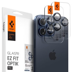 Set 6 protectii sticla camera foto Spigen Optik EZ FIT compatibil cu iPhone 14 Pro / 14 Pro Max / 15 Pro / 15 Pro Max Blue Titanium