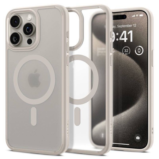 Husa Spigen Ultra Hybrid Mag MagSafe pentru Apple iPhone 15 Pro Max Frost Bej (iPhone 15 Pro Max, ACS07210) by www.silkase.ro