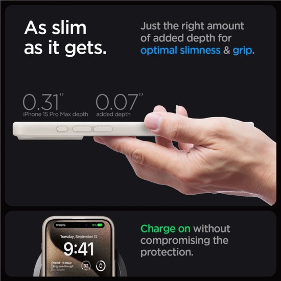 Husa Spigen Ultra Hybrid Mag MagSafe pentru Apple iPhone 15 Pro Max Frost Bej (iPhone 15 Pro Max, ACS07210) by www.silkase.ro