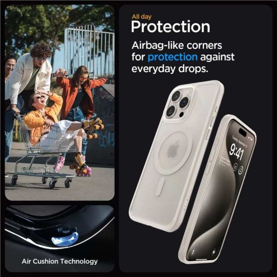 Husa Spigen Ultra Hybrid MagSafe compatibila cu iPhone 15 Pro Frost Natural Titanium (Spigen, iPhone 15 Pro) by www.silkase.ro Husa Spigen Ultra Hybrid MagSafe compatibila cu iPhone 15 Pro Frost Natural Titanium (iPhone 15 Pro, ACS07215) by www.silkase.ro