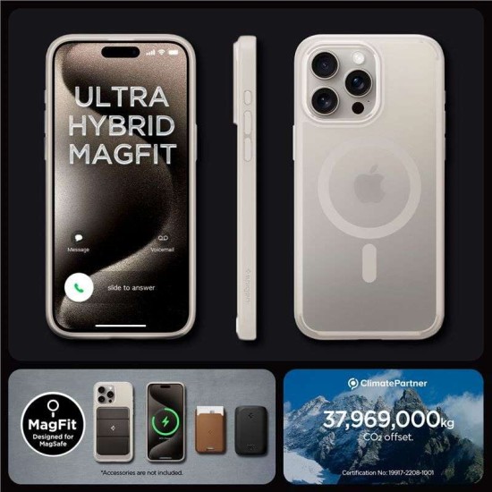 Husa Spigen Ultra Hybrid MagSafe compatibila cu iPhone 15 Pro Frost Natural Titanium (Spigen, iPhone 15 Pro) by www.silkase.ro Husa Spigen Ultra Hybrid MagSafe compatibila cu iPhone 15 Pro Frost Natural Titanium (iPhone 15 Pro, ACS07215) by www.silkase.ro
