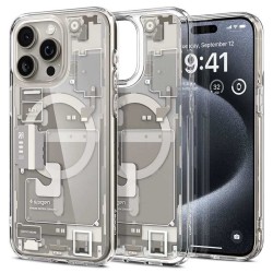 Husa Ultra Hybrid MagSafe pentru iPhone 15 Pro, Spigen, TPU / Policarbonat, Gri