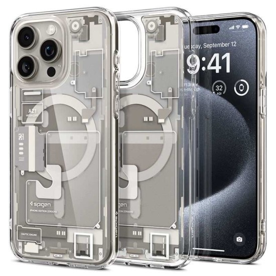 Husa Ultra Hybrid MagSafe pentru iPhone 15 Pro, Spigen, TPU / Policarbonat, Gri (iPhone 15 Pro, ACS07216) by www.silkase.ro