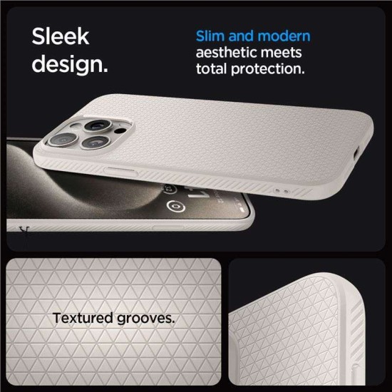 Husa Spigen Liquid Air pentru Apple iPhone 15 Pro Bej (iPhone 15 Pro, ACS07217) by www.silkase.ro