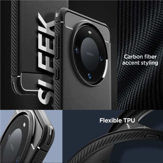 Husa Spigen Rugged Armor compatibila cu Huawei Mate 60 Pro Black (Ingredi, ACS07219) by www.silkase.ro