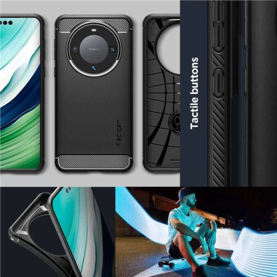 Husa Spigen Rugged Armor compatibila cu Huawei Mate 60 Pro Black (Ingredi, ACS07219) by www.silkase.ro