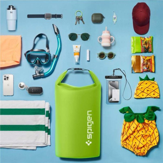 Rucsac impermeabil, Spigen, Aqua Shield Waterproof Dry Bag 30L + 3L, Verde (Genți și Borsete Telefon, AMP07230) by www.silkase.ro