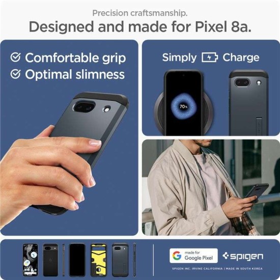 Husa Spigen Tough Armor pentru Google Pixel 8a, metalic (Spigen, Pixel 8a) by www.silkase.ro Husa Spigen Tough Armor pentru Google Pixel 8a, metalic (Pixel 8a, ACS07265) by www.silkase.ro