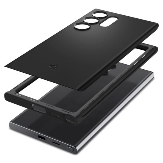 Husa slim Spigen Thin Fit compatibila cu Samsung Galaxy S24 Ultra Black (S24 Ultra, ACS07281) by www.silkase.ro