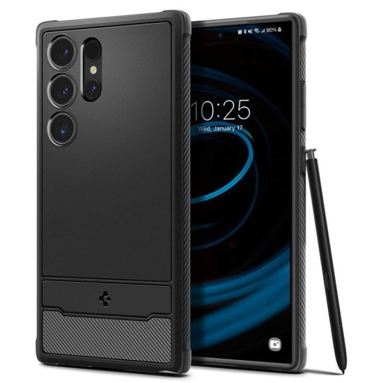 Husa Spigen Rugged Armor pentru Samsung Galaxy S24 Ultra, culoare negru mat (Telefoane Samsung, ACS07286) by www.silkase.ro