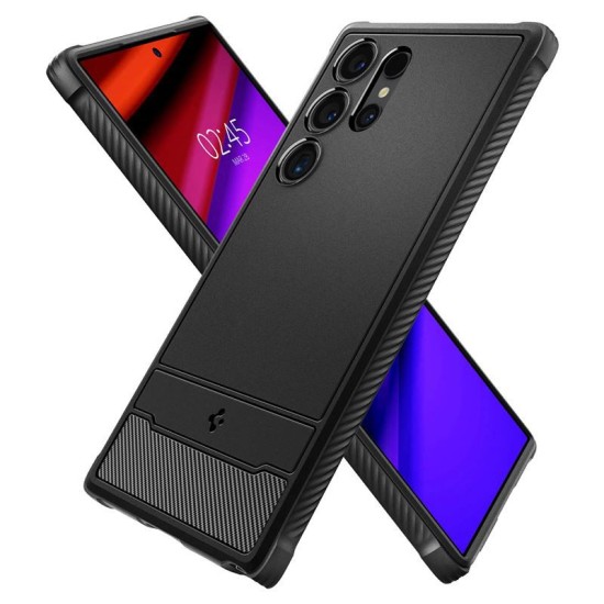 Husa Spigen Rugged Armor pentru Samsung Galaxy S24 Ultra, culoare negru mat (Telefoane Samsung, ACS07286) by www.silkase.ro