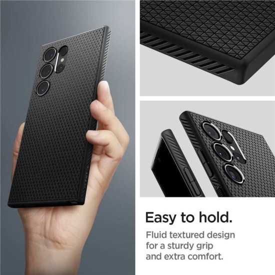 Husa pentru Samsung Galaxy S24 Ultra - Spigen Liquid Air - Matte Black (S24 Ultra, ACS07287) by www.silkase.ro
