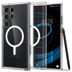 Husa pentru Samsung Galaxy S24 Ultra, Spigen, TPU/Policarbonat, Transprent/Alb