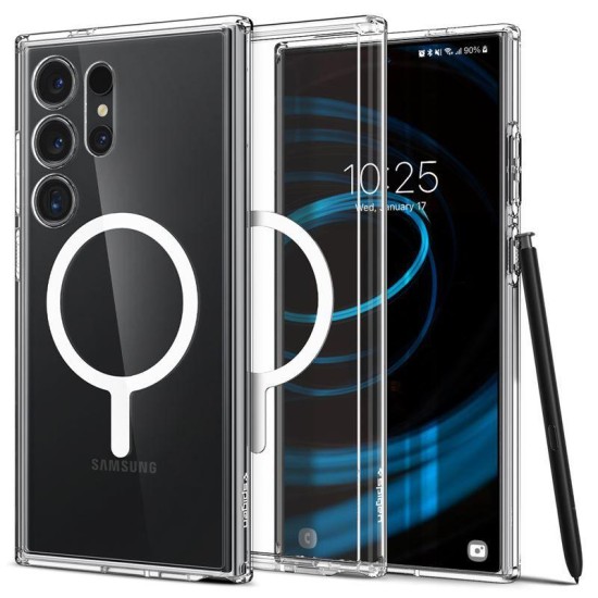 Husa pentru Samsung Galaxy S24 Ultra, Spigen, TPU/Policarbonat, Transprent/Alb (Spigen, S24 Ultra) by www.silkase.ro Husa pentru Samsung Galaxy S24 Ultra, Spigen, TPU/Policarbonat, Transprent/Alb (S24 Ultra, ACS07297) by www.silkase.ro