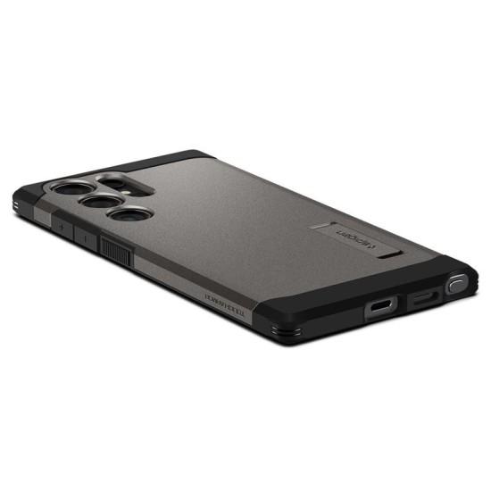 Husa Spigen Tough Armor pentru Samsung Galaxy S24 Ultra, culoare gunmetal (Telefoane Samsung, ACS07301) by www.silkase.ro