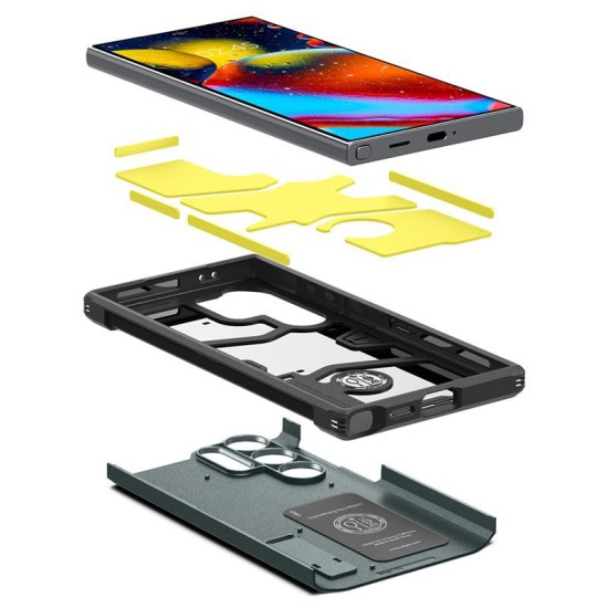 Husa Spigen Tough Armor compatibila cu Samsung Galaxy S24 Ultra Green (Spigen, S24 Ultra) by www.silkase.ro Husa Spigen Tough Armor compatibila cu Samsung Galaxy S24 Ultra Green (S24 Ultra, ACS07302) by www.silkase.ro