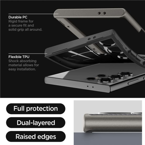 Husa Spigen Neo Hybrid compatibila cu Samsung Galaxy S24 Ultra Gunmetal (S24 Ultra, ACS07305) by www.silkase.ro