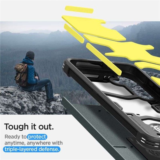 Husa telefon Spigen Tough Armor compatibil cu Samsung Galaxy S24+, verde, design minimalist, protectie suplimentara (S24 Plus, ACS07334) by www.silkase.ro