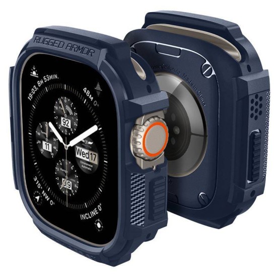 Husa Spigen Rugged Armor compatibila cu Apple Watch Ultra/Ultra 2 49mm Navy Blue (Spigen, Ingredi) by www.silkase.ro Husa Spigen Rugged Armor compatibila cu Apple Watch Ultra/Ultra 2 49mm Navy Blue (Ingredi, ACS07382) by www.silkase.ro