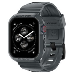 Husa Spigen Rugged Armor Pro compatibila cu Apple Watch 4/5/6/7/8/9/SE 44/45mm Dark Grey