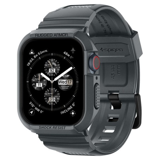 Husa Spigen Rugged Armor Pro compatibila cu Apple Watch 4/5/6/7/8/9/SE 44/45mm Dark Grey (Spigen, Ingredi) by www.silkase.ro Husa Spigen Rugged Armor Pro compatibila cu Apple Watch 4/5/6/7/8/9/SE 44/45mm Dark Grey (Ingredi, ACS07387) by www.silkase.ro