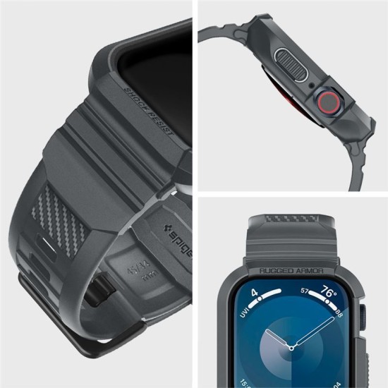 Husa Spigen Rugged Armor Pro compatibila cu Apple Watch 4/5/6/7/8/9/SE 44/45mm Dark Grey (Spigen, Ingredi) by www.silkase.ro Husa Spigen Rugged Armor Pro compatibila cu Apple Watch 4/5/6/7/8/9/SE 44/45mm Dark Grey (Ingredi, ACS07387) by www.silkase.ro