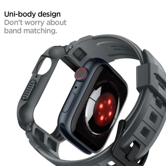 Husa Spigen Rugged Armor Pro compatibila cu Apple Watch 4/5/6/7/8/9/SE 44/45mm Dark Grey (Spigen, Ingredi) by www.silkase.ro Husa Spigen Rugged Armor Pro compatibila cu Apple Watch 4/5/6/7/8/9/SE 44/45mm Dark Grey (Ingredi, ACS07387) by www.silkase.ro