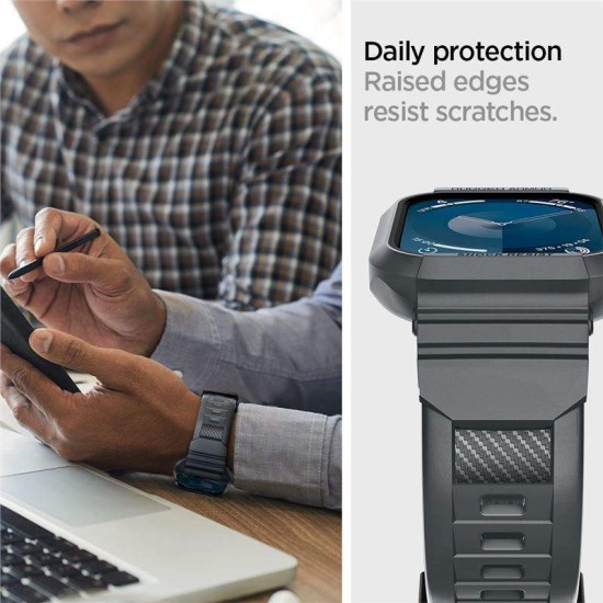 Husa Spigen Rugged Armor Pro compatibila cu Apple Watch 4/5/6/7/8/9/SE 44/45mm Dark Grey (Spigen, Ingredi) by www.silkase.ro Husa Spigen Rugged Armor Pro compatibila cu Apple Watch 4/5/6/7/8/9/SE 44/45mm Dark Grey (Ingredi, ACS07387) by www.silkase.ro