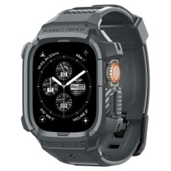 Husa pentru Apple Watch Ultra / Ultra 2 + Curea, Spigen Rugged Armor Pro, Dark Grey