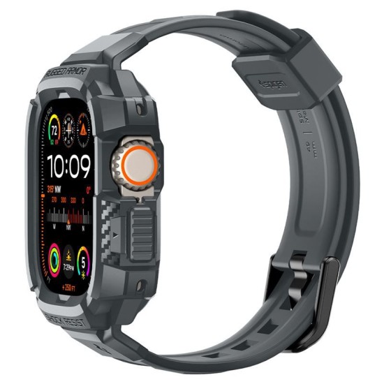 Husa pentru Apple Watch Ultra / Ultra 2 + Curea, Spigen Rugged Armor Pro, Dark Grey (Spigen, Ingredi) by www.silkase.ro Husa pentru Apple Watch Ultra / Ultra 2 + Curea, Spigen Rugged Armor Pro, Dark Grey (Ingredi, ACS07390) by www.silkase.ro